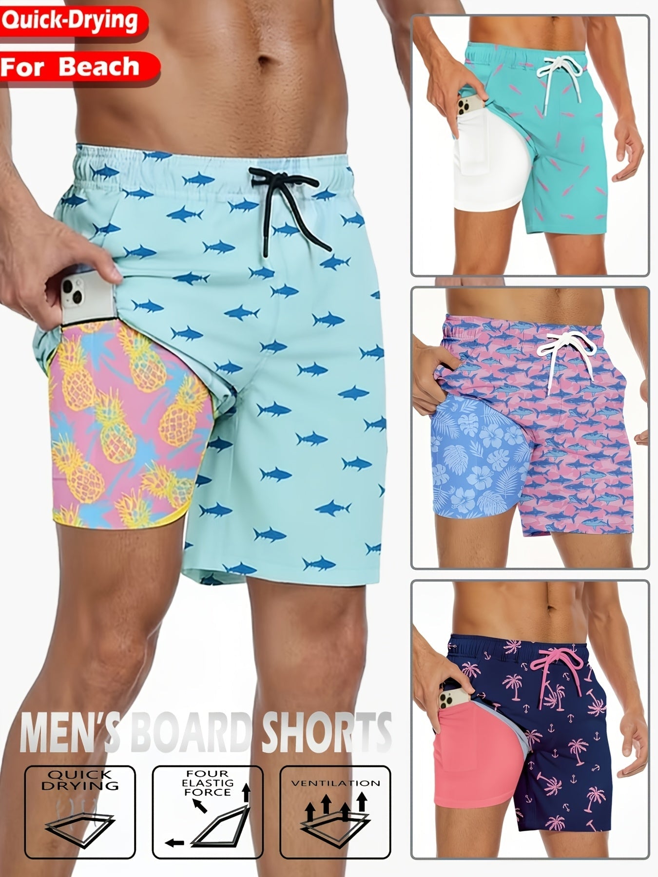 Men's Cyan Polyester Printed Pants - product view 10
