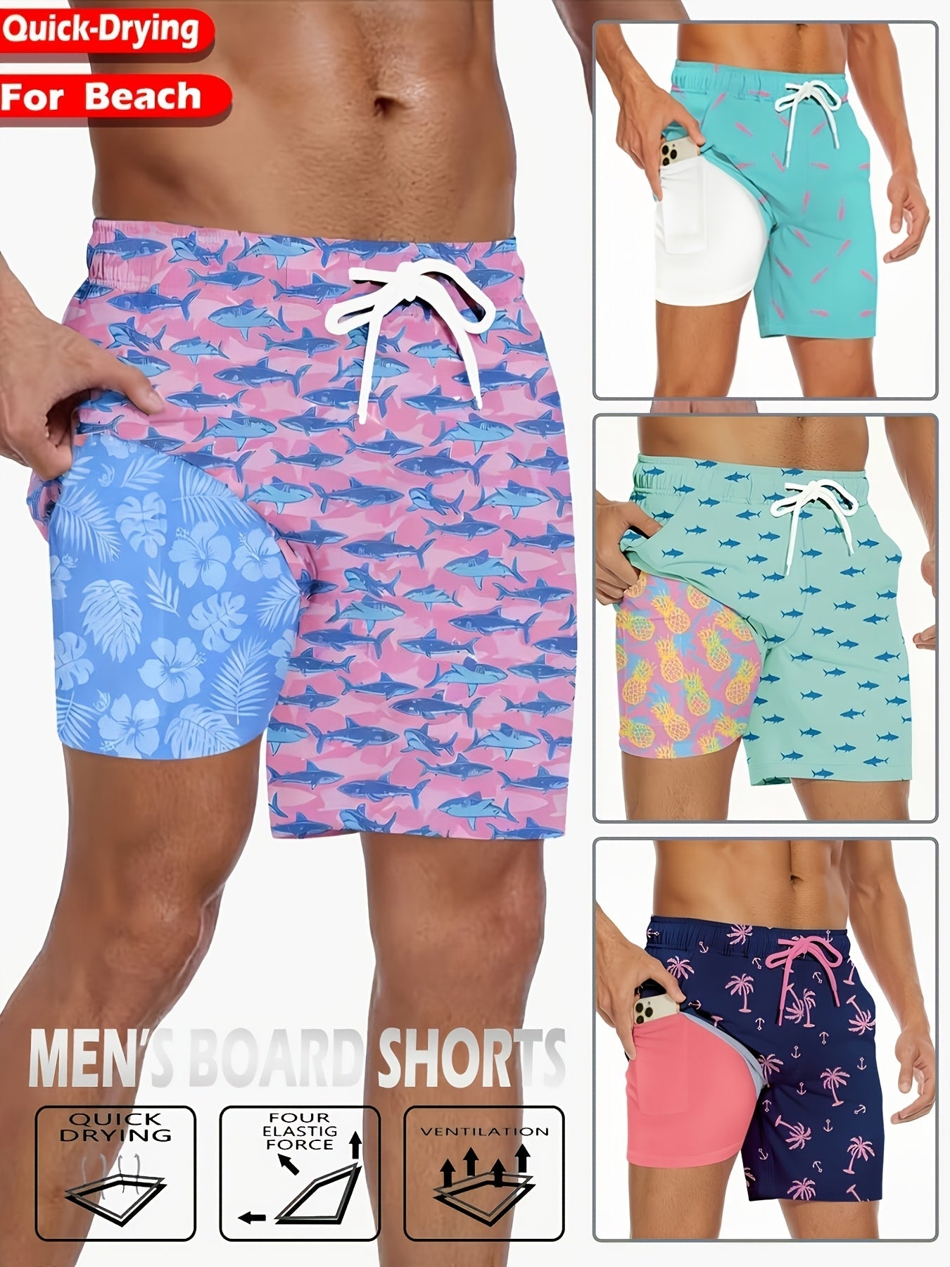 Men's Cyan Polyester Printed Pants - product view 30