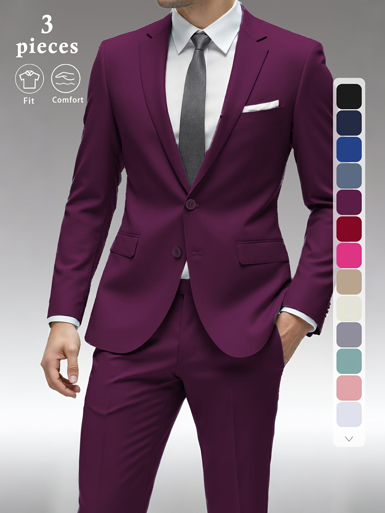 Men's Black Slim-Fit Outfit Set - product view 46