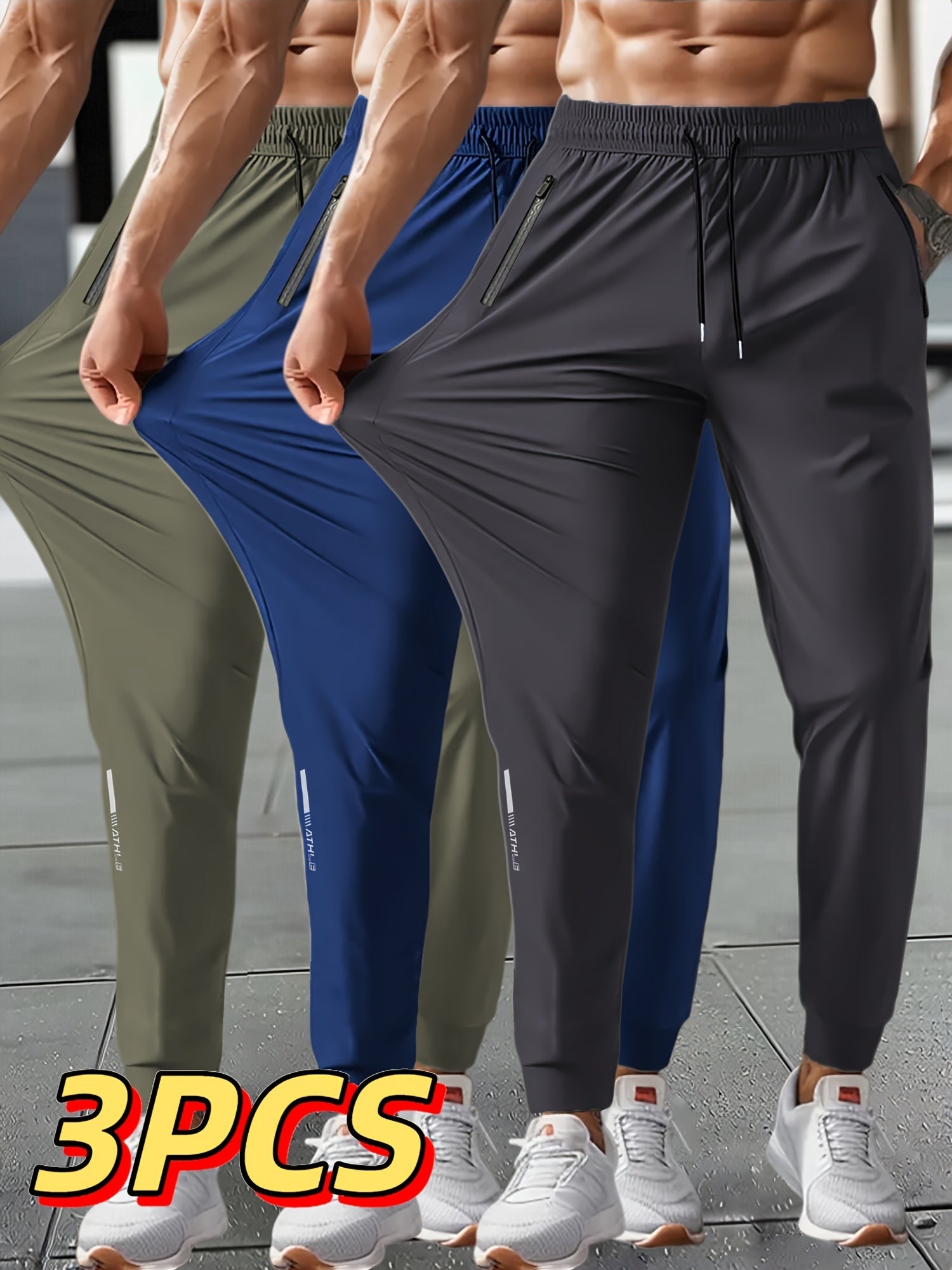 Men's Grey+Blue+Green Striped Pants - product view 16