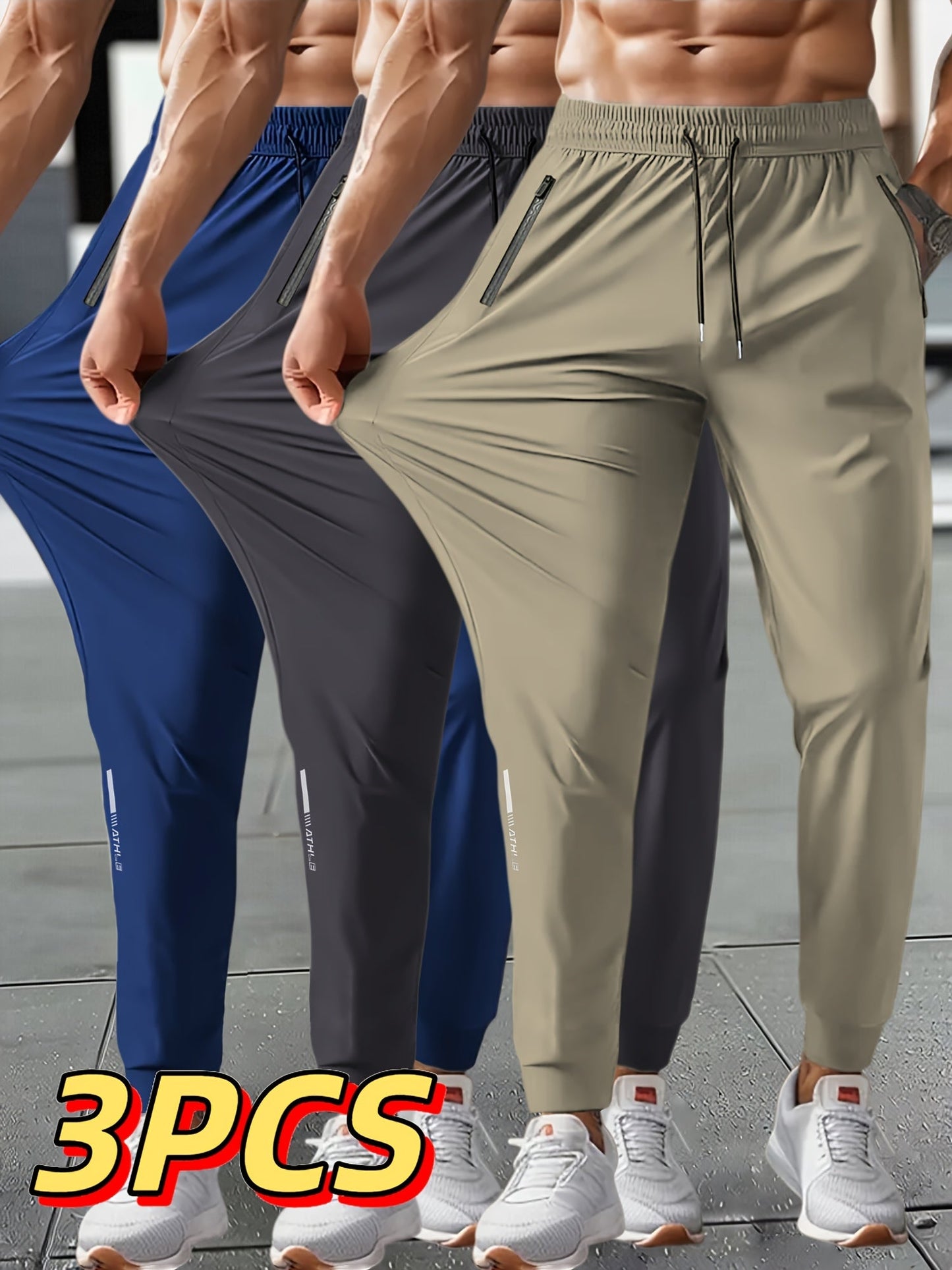 Men's Grey+Blue+Green Striped Pants - product view 28
