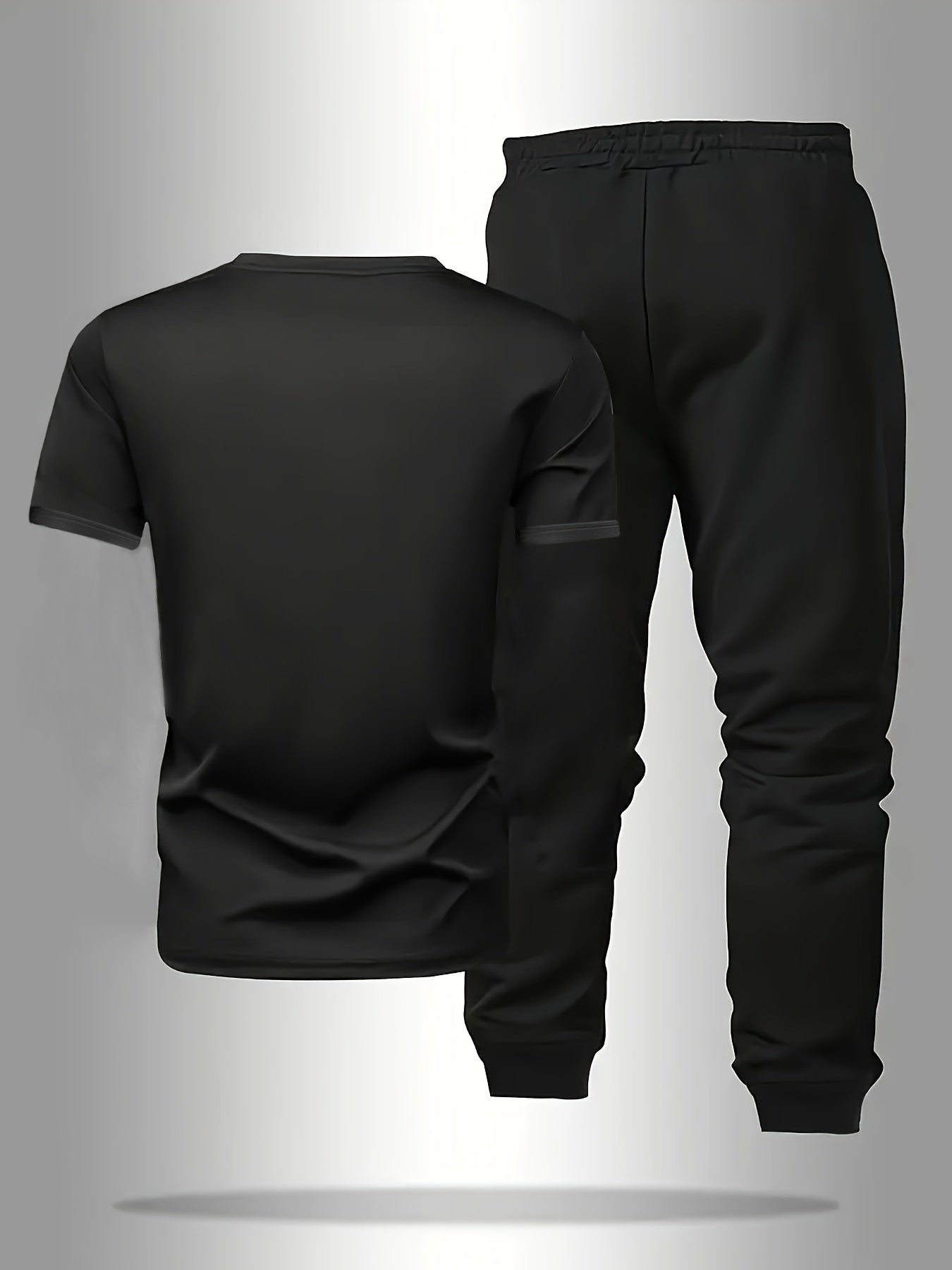 Men's Black Knit Printed Pants - product view 1