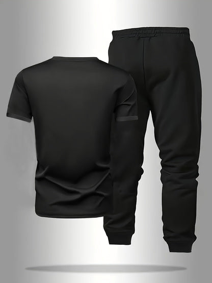 Men's Black Knit Printed Pants - product view 1
