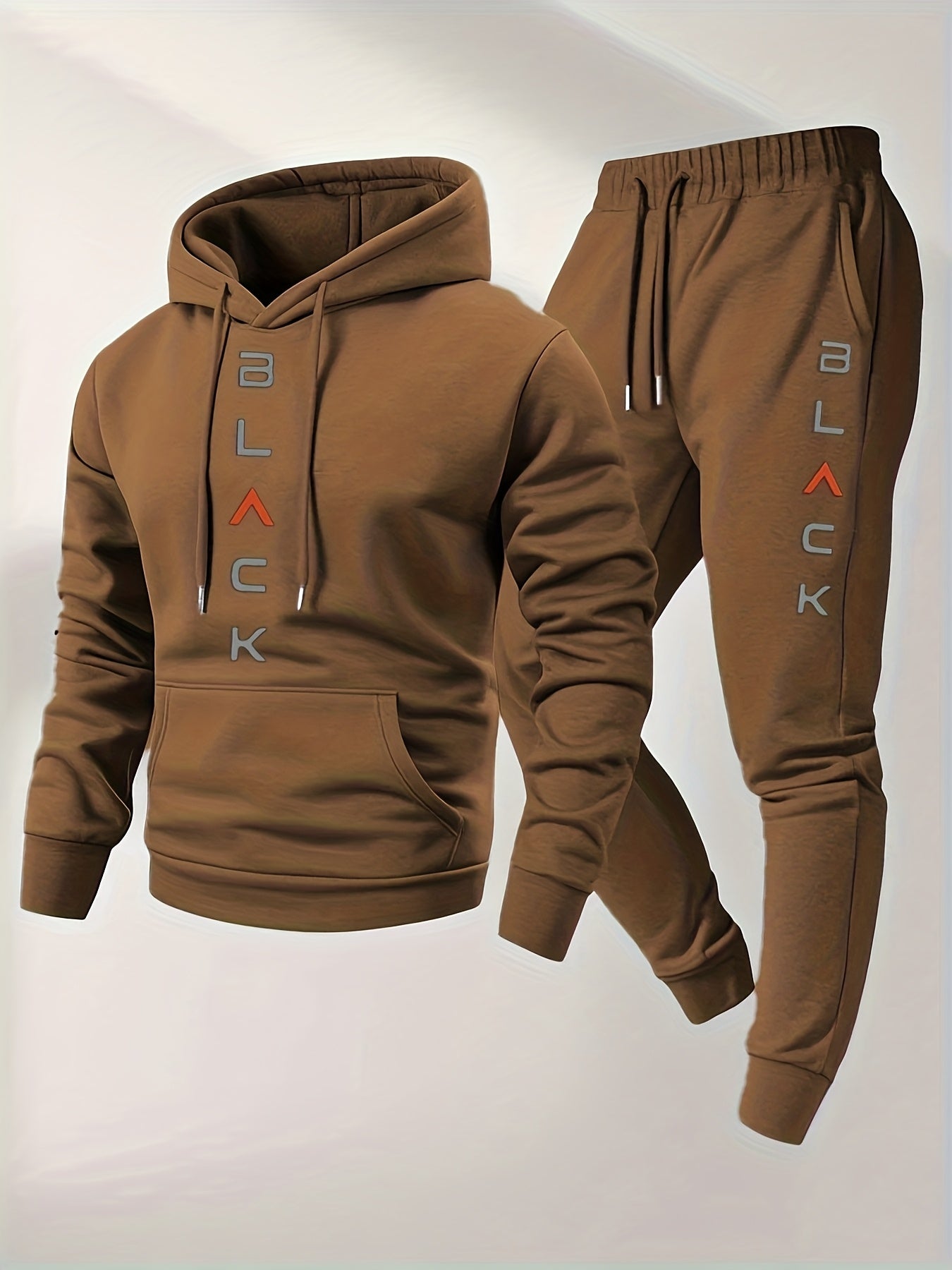 Men's Tracksuit Jacket and Pants Set - Letter Print Cold-Weather Style