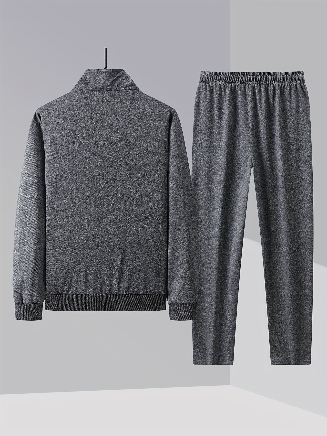 Men's Tracksuit Jacket and Pants Set - Zip Detail Everyday Style