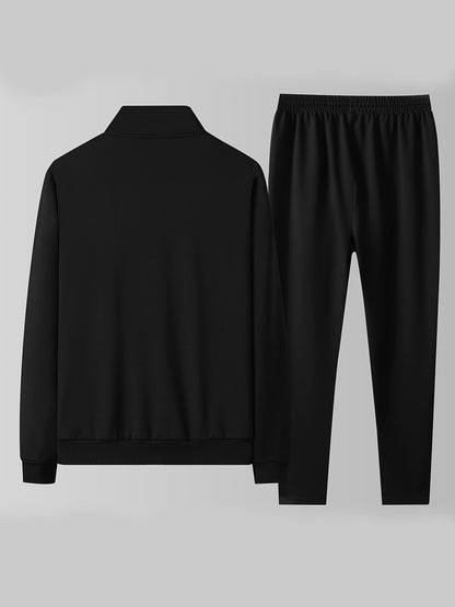 Men's Tracksuit Jacket and Pants Set - Zip Detail Everyday Style