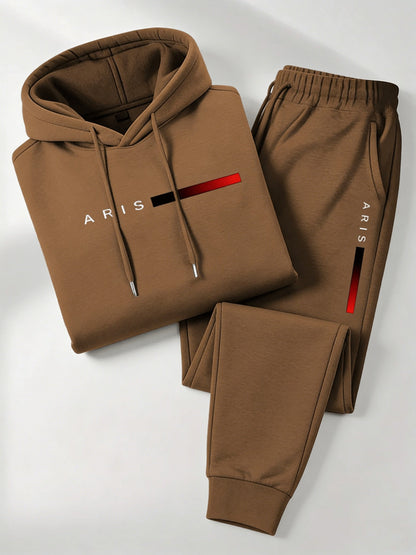 Men's Coffee Brown Polyester Printed Hoodie - product view 3