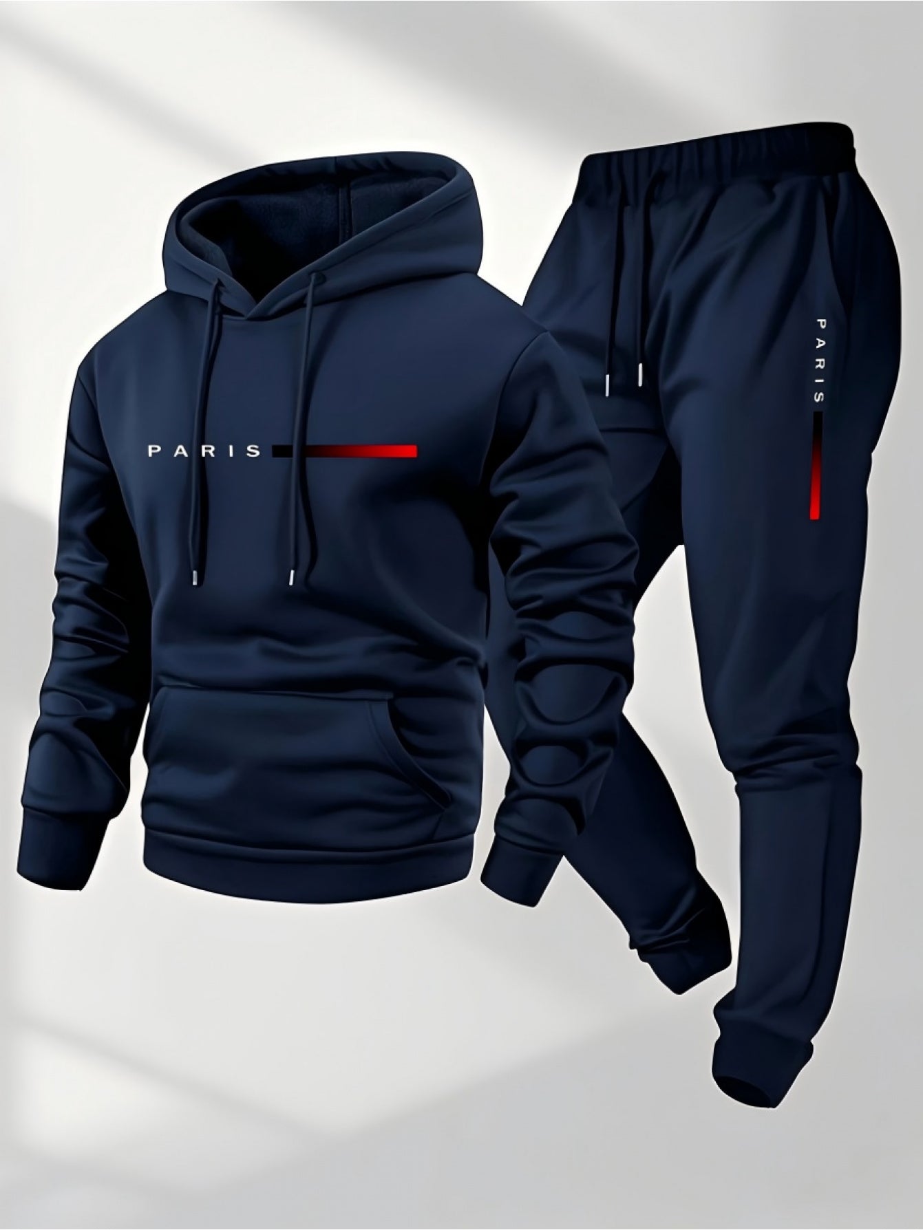 Men's Blue Navy Printed Hoodie - product view 4