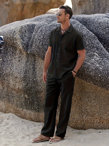 Men's Black Linen Pants - product view 17