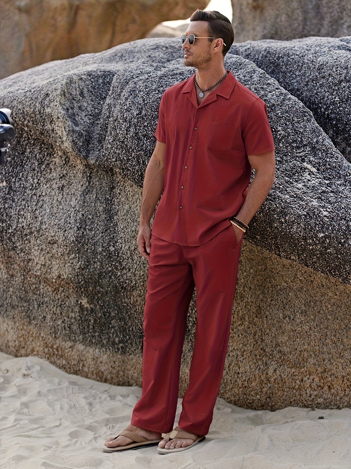 Men's Black Linen Pants - product view 32
