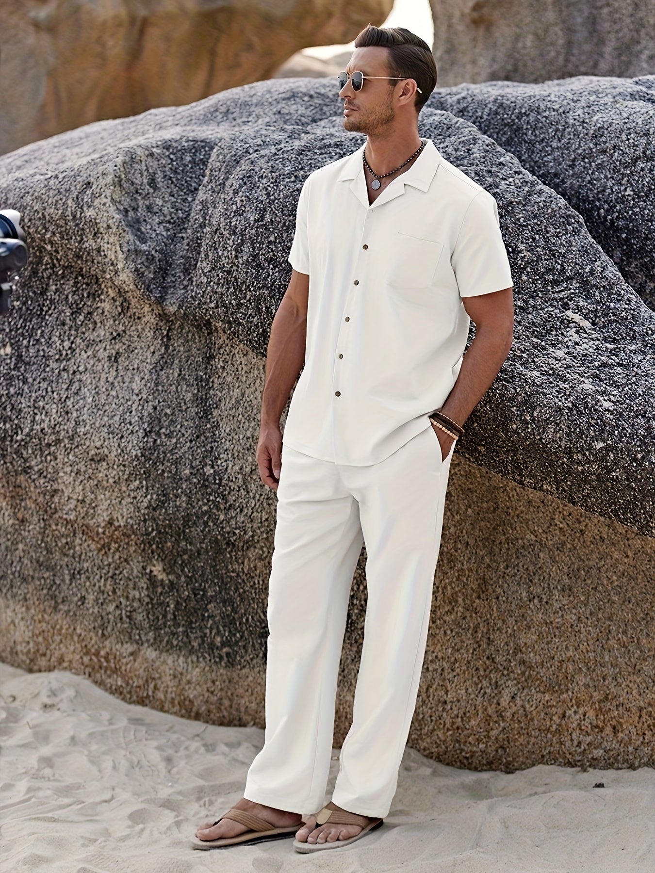Men's Black Linen Pants - product view 23