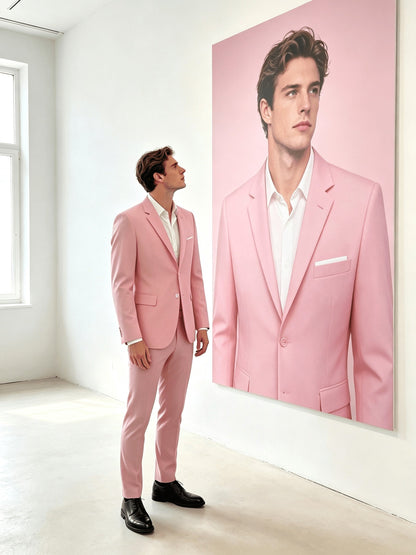 Men's Two-Piece Suit Set - Solid Color Everyday Style