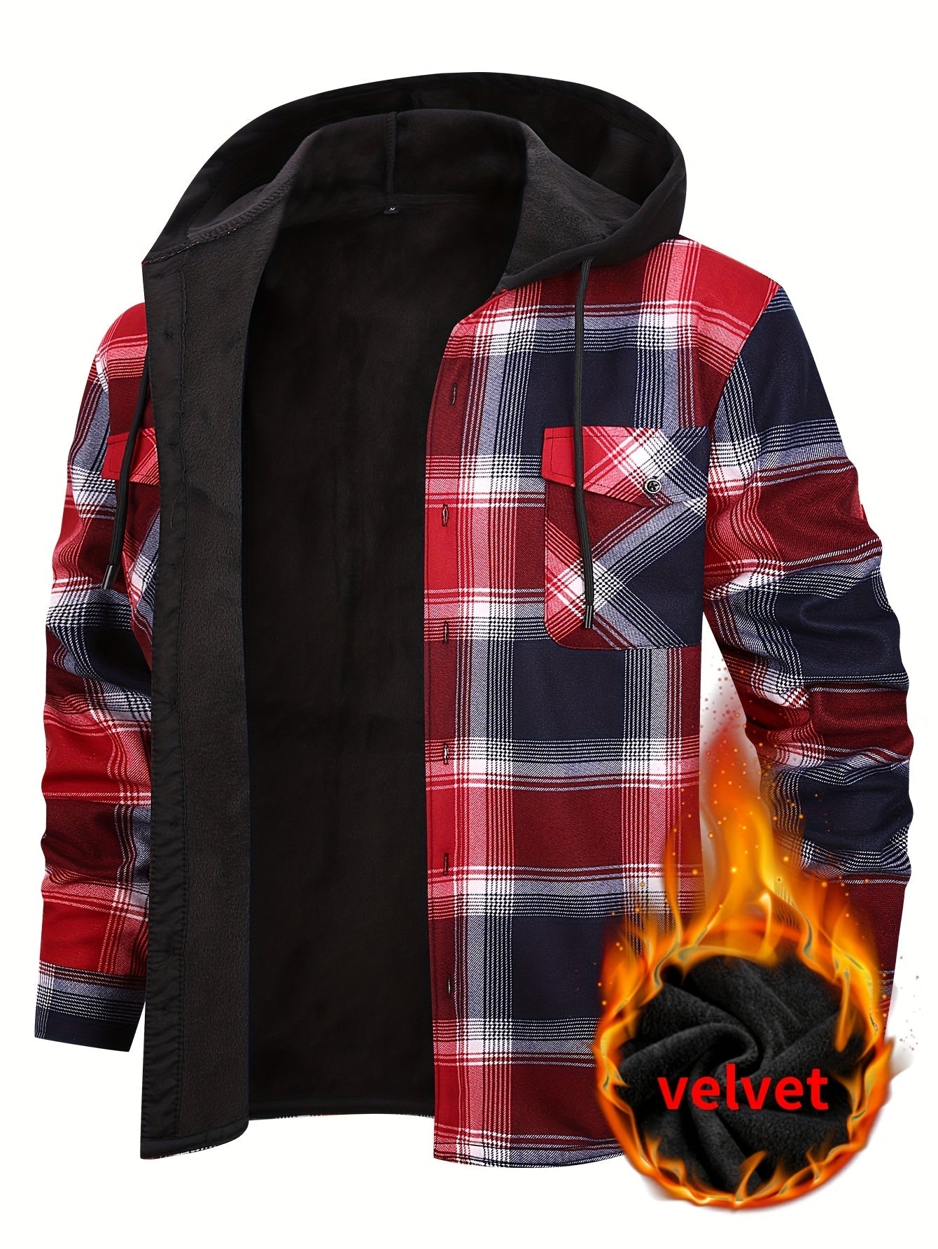 Men's Versatile Fleece Plaid Sweatshirt Everyday 621
