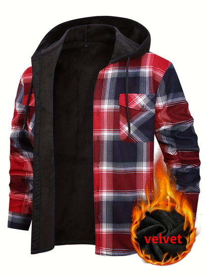 Men's Versatile Fleece Plaid Sweatshirt Everyday 621