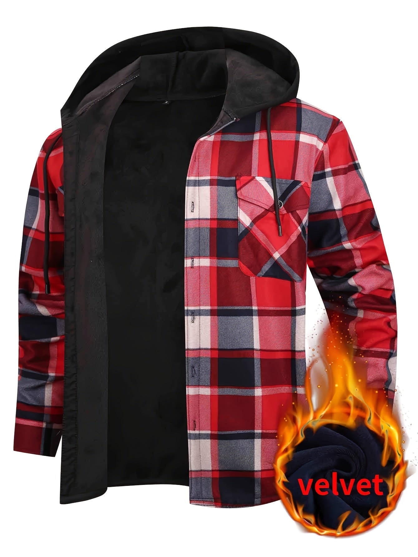 Men's Versatile Fleece Plaid Sweatshirt Everyday 621