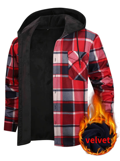 Men's Versatile Fleece Plaid Sweatshirt Everyday 621