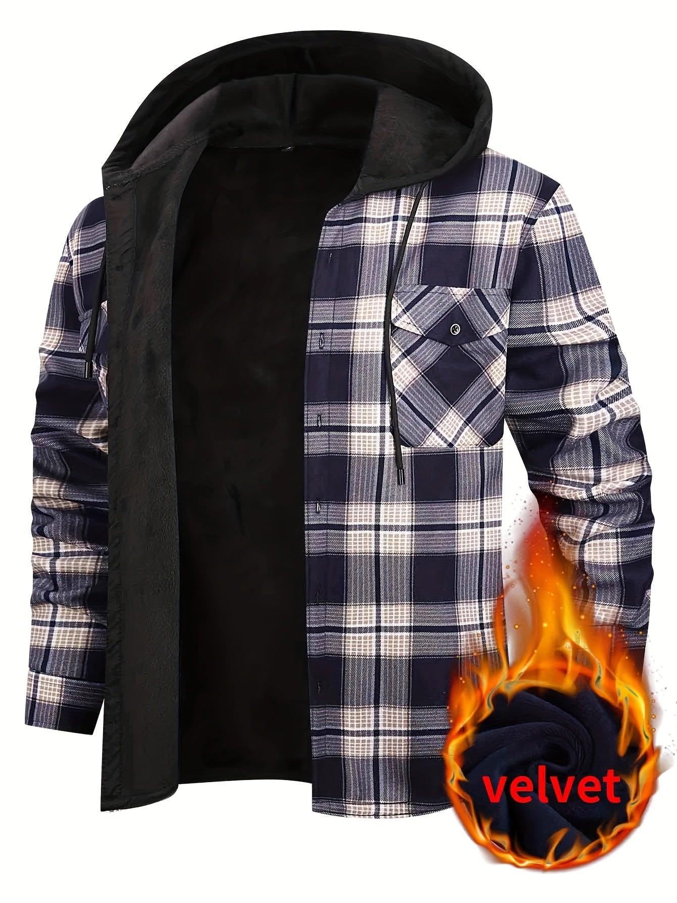 Men's Versatile Fleece Plaid Sweatshirt Everyday 621