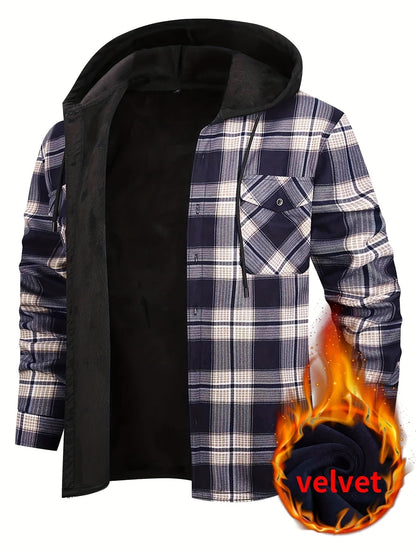 Men's Versatile Fleece Plaid Sweatshirt Everyday 621