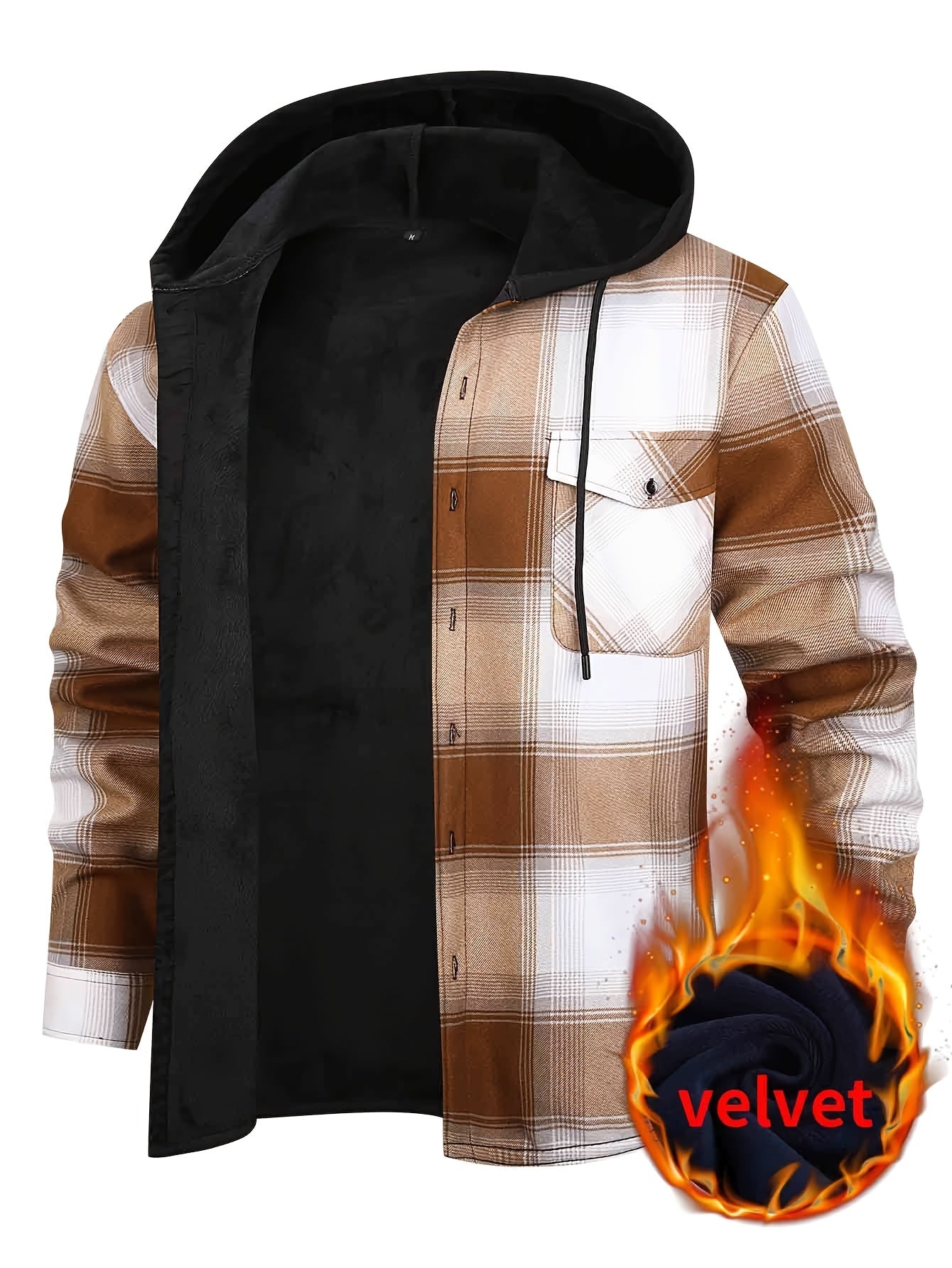 Men's Versatile Fleece Plaid Sweatshirt Everyday 621