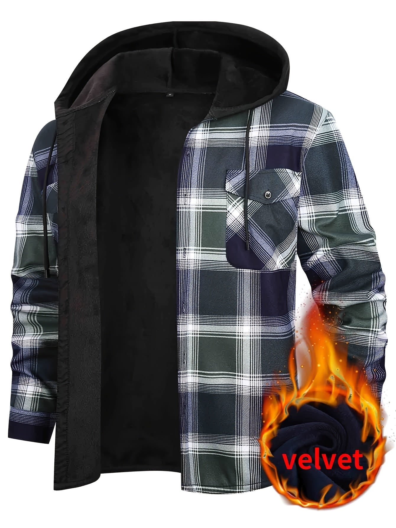 Men's Versatile Fleece Plaid Sweatshirt Everyday 621