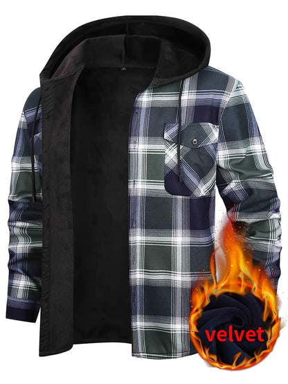 Men's Versatile Fleece Plaid Sweatshirt Everyday 621