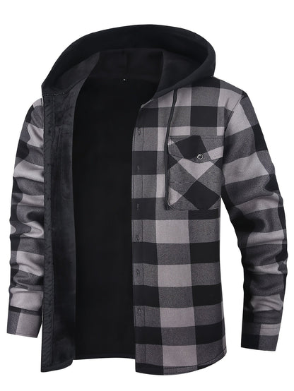 Men's Versatile Fleece Plaid Sweatshirt Everyday 621