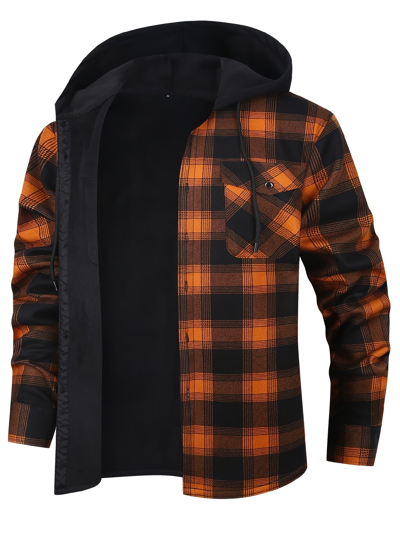 Men's Green Plaid Polyester Sweatshirt - product view 16