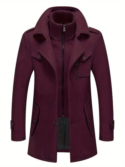 Men's Black Polyester Coat - product view 30