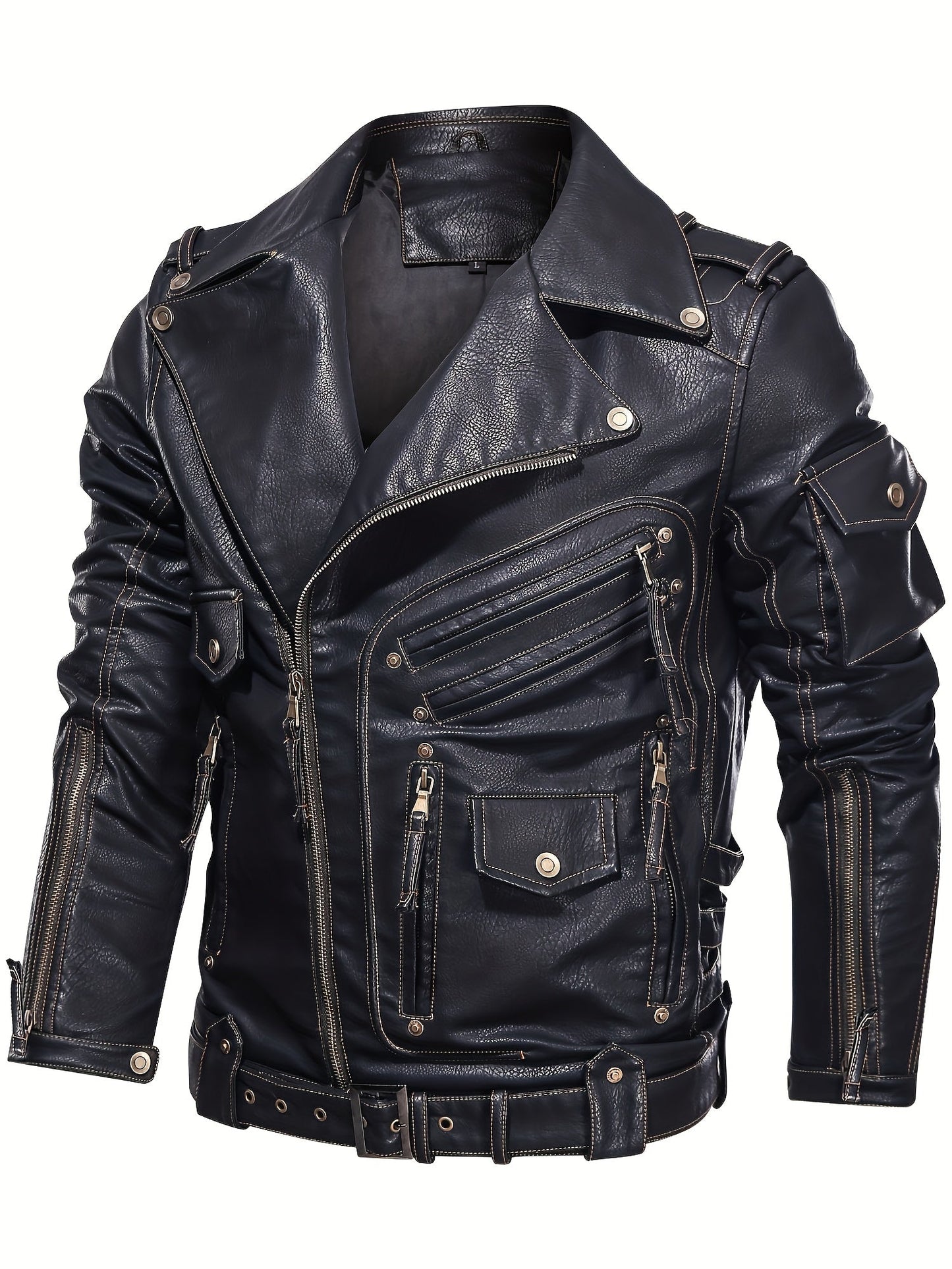 Men's Black Polyester Jacket - product view 5