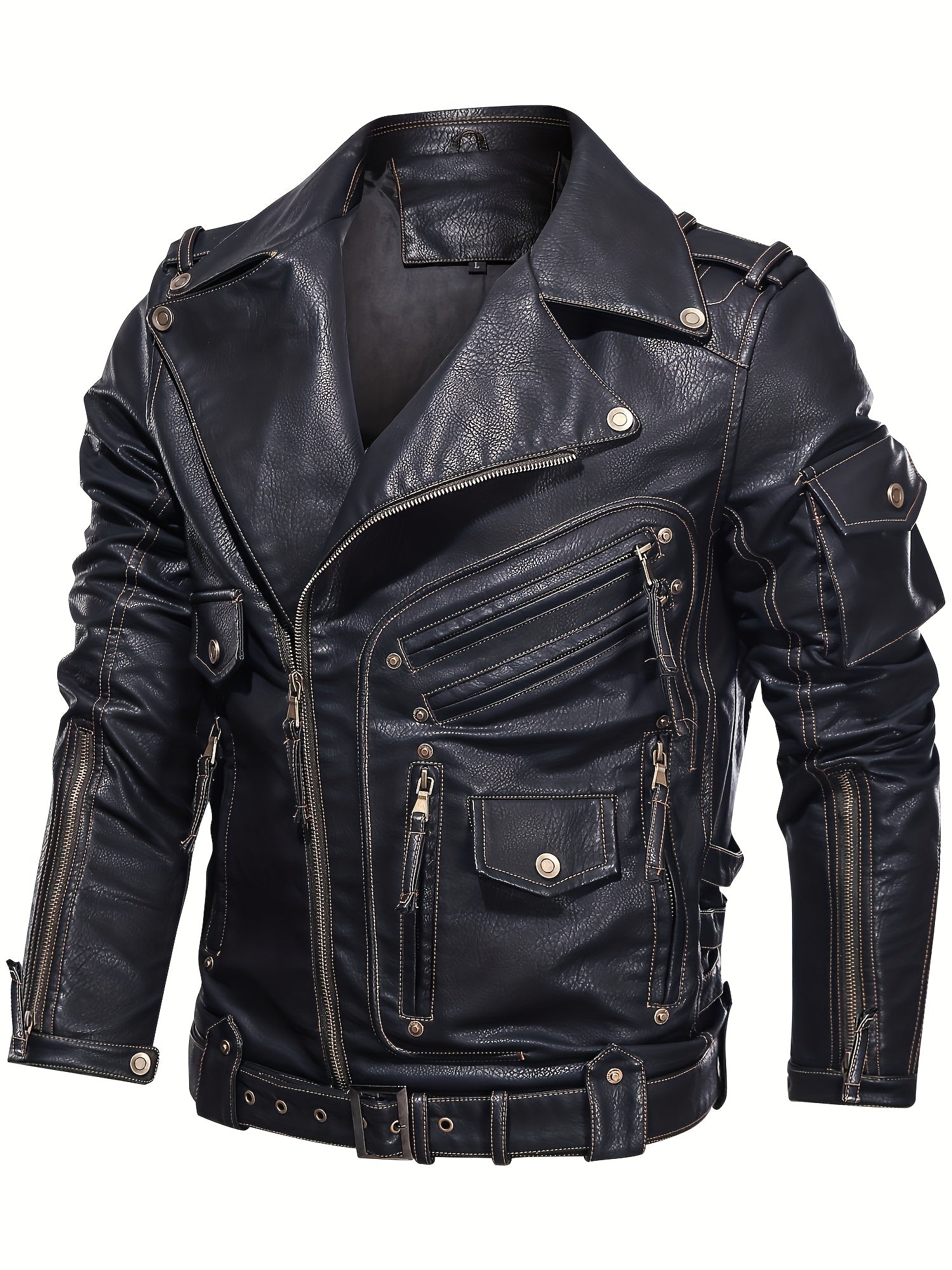 Men's Black Polyester Jacket - product view 5