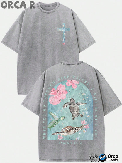 Men's Vintage Oversized T-Shirt - Round Neck Short Sleeve
