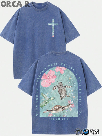 Men's Vintage Oversized T-Shirt - Round Neck Short Sleeve
