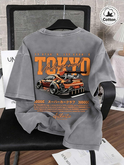 Men's Vintage T-Shirt - Round Neck Short Sleeve