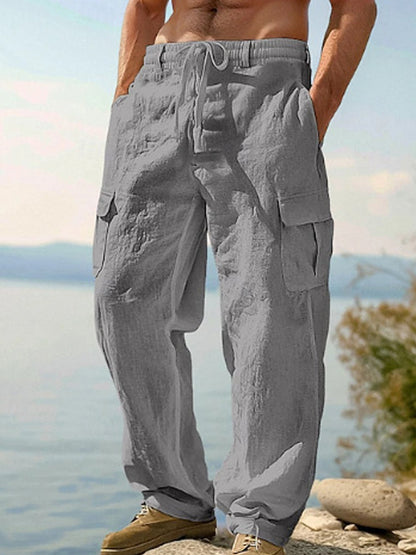 Men's Wide Leg Pants - Drawstring Waist