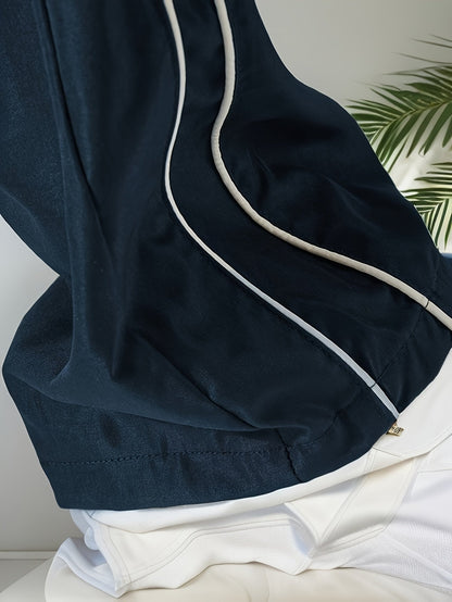 Men's Wide Leg Pants - Drawstring Waist Workwear Style
