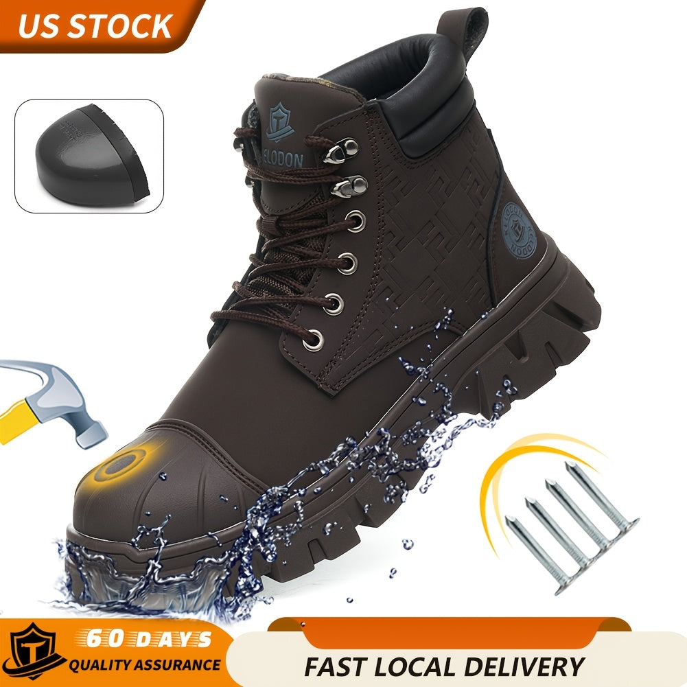 Men's Black Faux Leather Shoes - product view 1