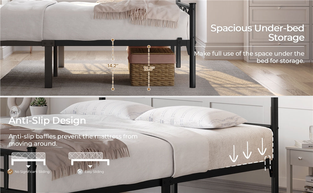 Metal Bed Frame, Bedroom Platform Bed for Bedroom Comfort and Support detail image - detail view 11