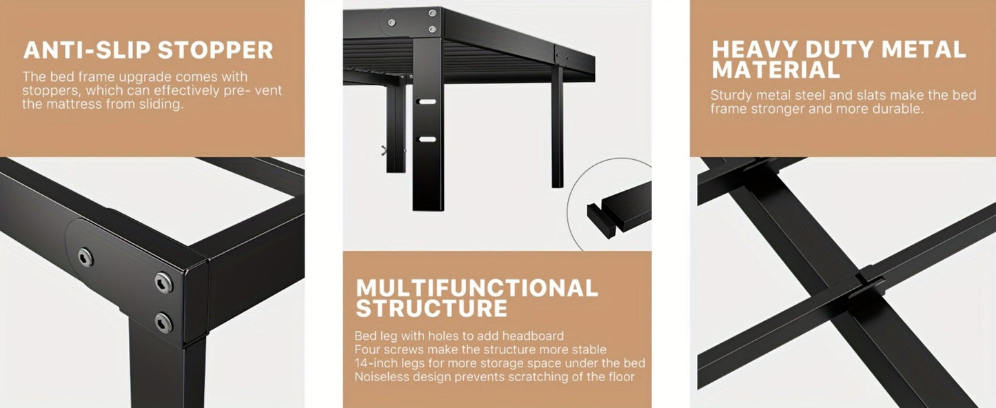 Metal Bed Frame, Mattress Support Frame for Bedroom Comfort and Support detail image - detail view 31