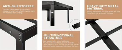 Metal Bed Frame, Mattress Support Frame for Bedroom Comfort and Support detail image - detail view 31