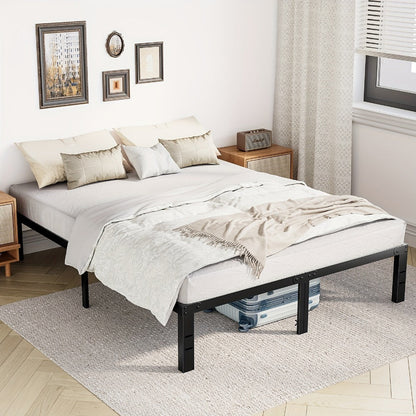 Bed Frame, Metal Platform with Steel Slat Support - No Box Spring Needed, Under-Bed shown in the main product view