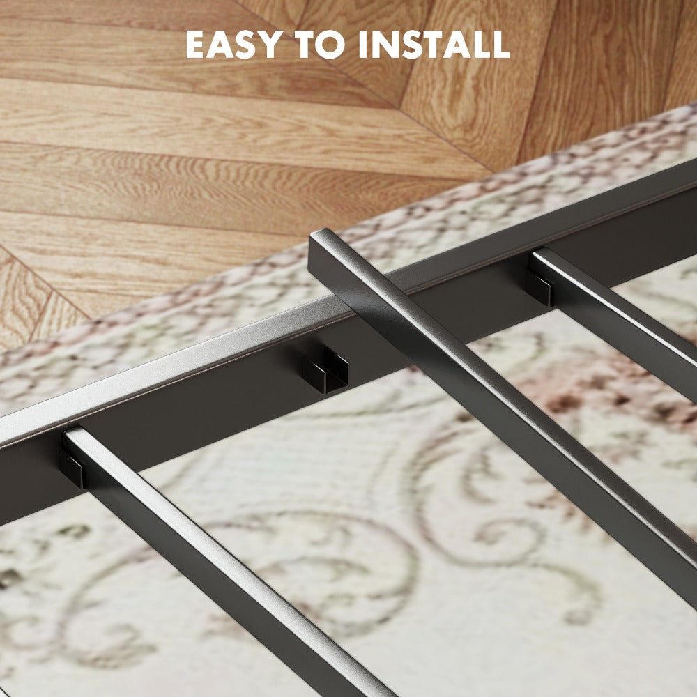 Metal Bed Frame with Headboard and Footboard and Tool-Free Assembly for Bedroom detail image - detail view 11