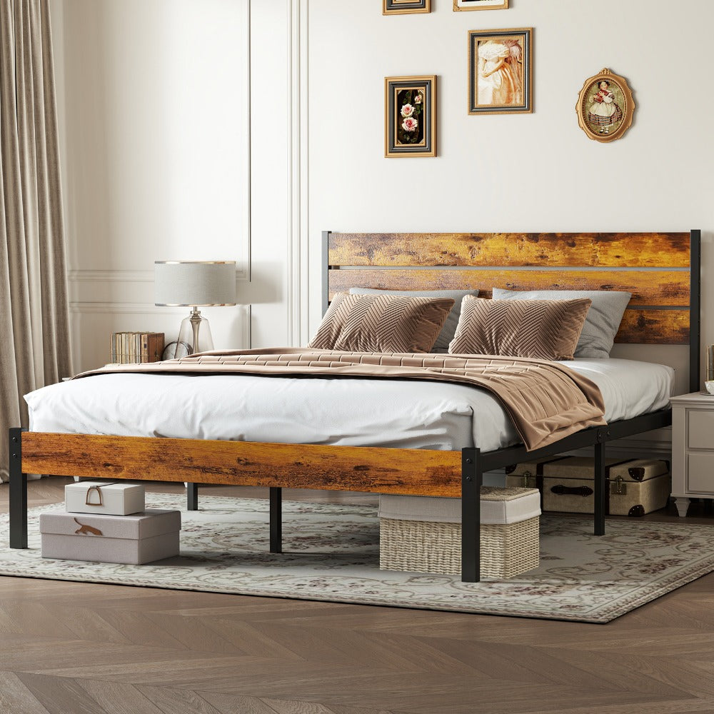 Metal Bed Frame with Headboard and Footboard and Tool-Free Assembly for Bedroom detail image - detail view 13