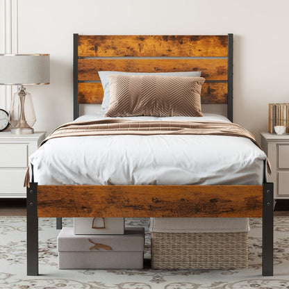 Metal Bed Frame with Headboard and Footboard and Tool-Free Assembly for Bedroom detail image - detail view 15