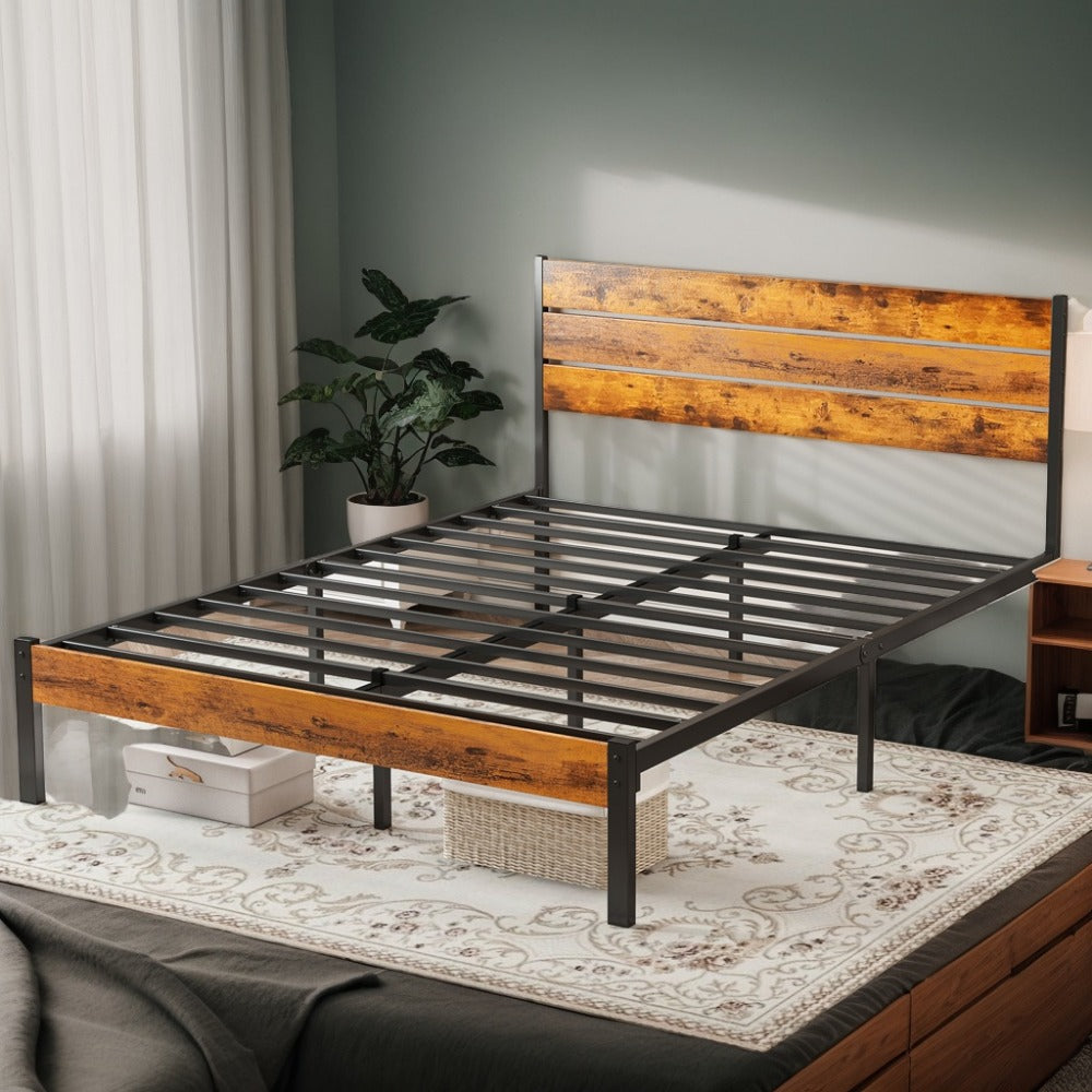 Metal Bed Frame with Headboard and Footboard and Tool-Free Assembly for Bedroom detail image - detail view 5