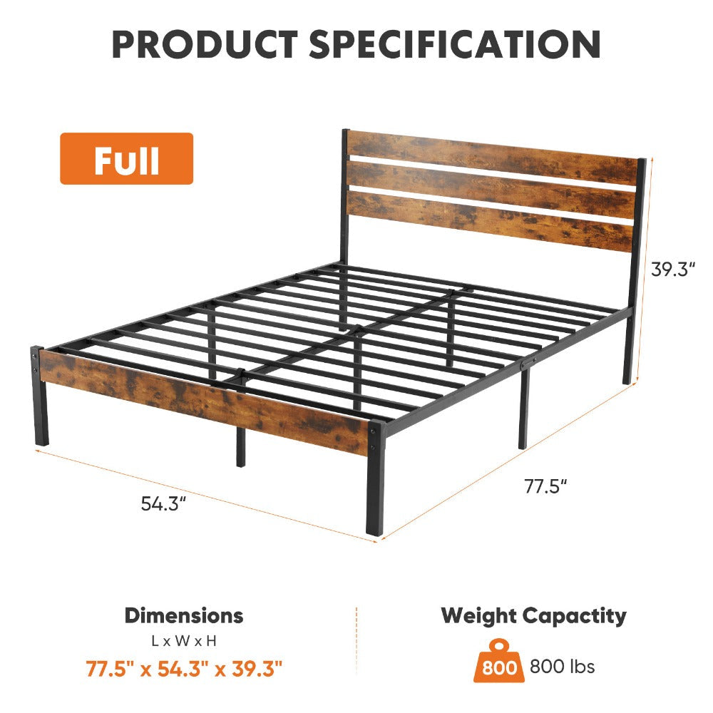 Metal Bed Frame with Headboard and Footboard and Tool-Free Assembly for Bedroom detail image - detail view 6