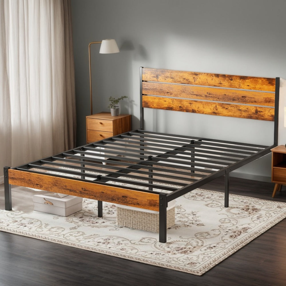 Metal Bed Frame with Headboard and Footboard and Tool-Free Assembly for Bedroom detail image - detail view 7