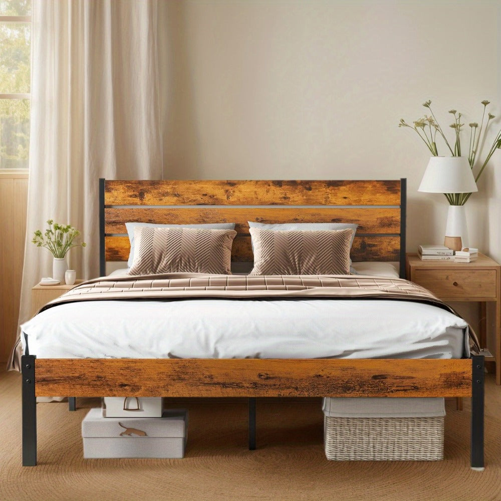 Bed Frame, Modern All-Metal with Headboard and Footboard - Tool-Free Assembly, Under Bed shown in the main product view