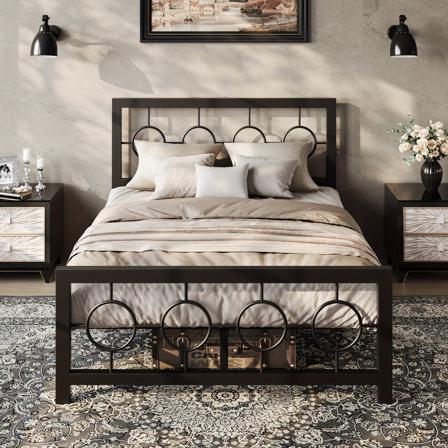 Bed Frame shown in the Black, Full option