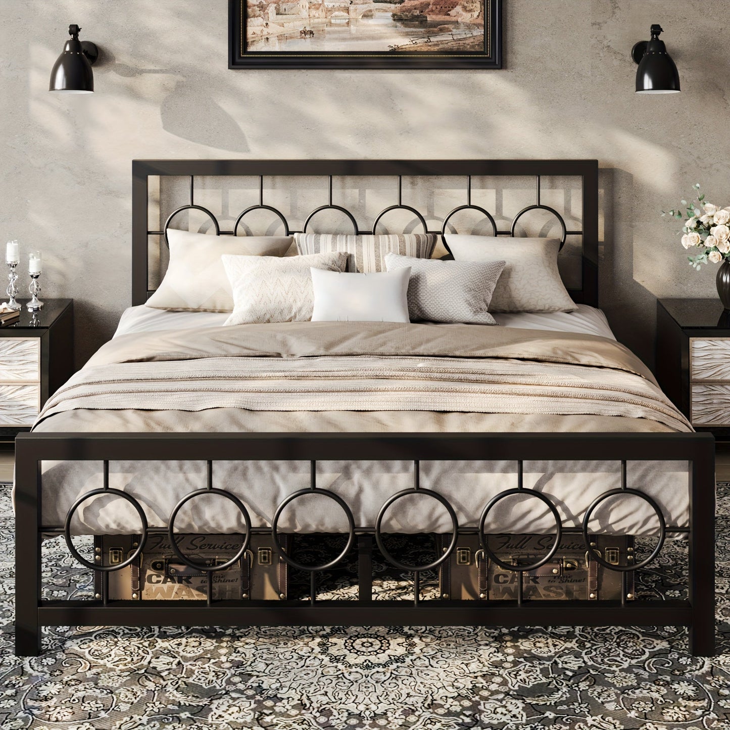 Bed Frame shown in the Black, King option