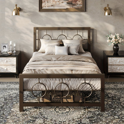 Bed Frame shown in the Brown, Twin option